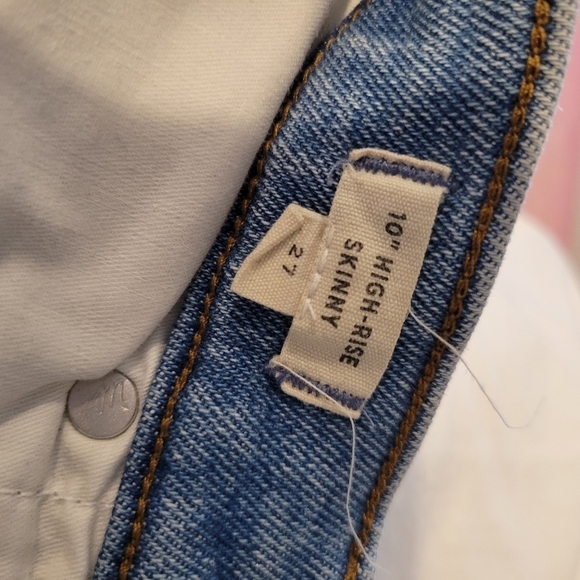 Madewell 10" High-Rise Skinny Jeans 27 Light Wash Denim - Picture 7 of 8